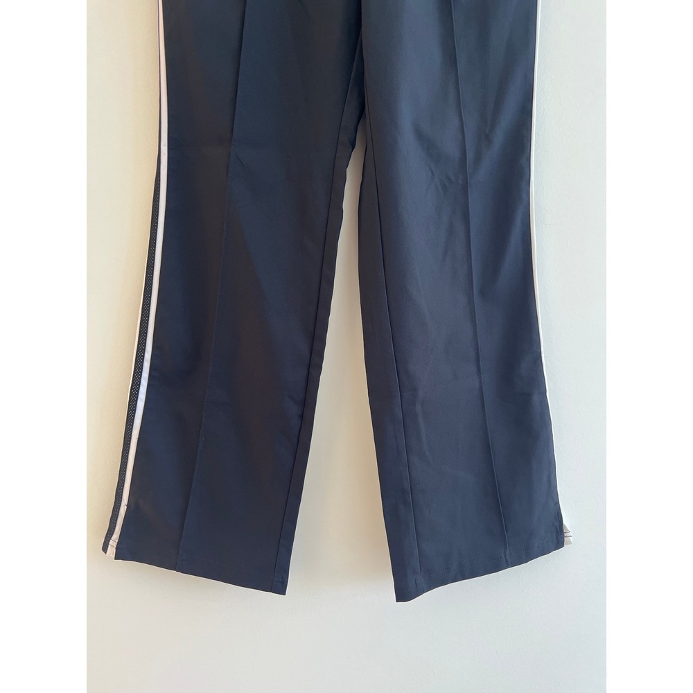 Black Side Stripe Track Pants M Y2K Gorpcore Athleisure Drawstring Straight Leg - Picture 2 of 7